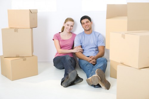Local moving team preparing a van for transport in Croydon