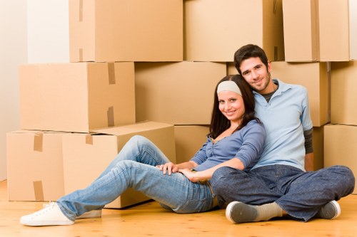 Professional office relocation team managing a business move