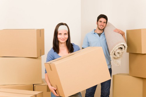 Packed boxes and furniture ready for house removals in Croydon