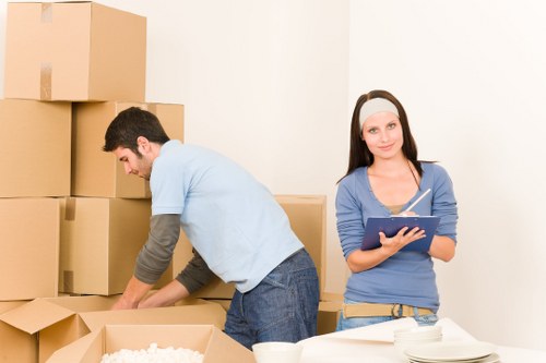 Boxes and furniture being loaded for a Croydon home removal